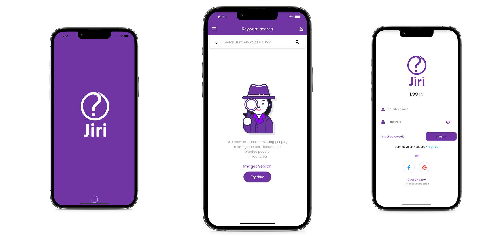 Mobile app for finding missing people ,animals and property that makes use of image matching tech